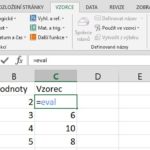 Převod textu na vzorec v Excelu funkcí EVALUATE